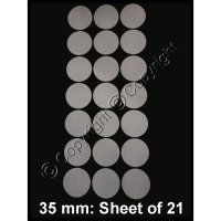 Adhesive Synthetic Filter Disc Stickers 35 mm - Sheet of 21