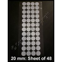 (image for) Adhesive Synthetic Filter Disc Stickers - 20 mm - Sheet of 48