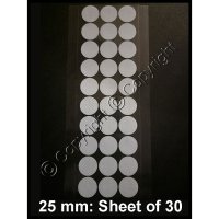 (image for) Adhesive Synthetic Filter Disc Stickers - 25 mm - Sheet of 30
