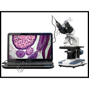 (image for) LED Binocular Microscope w/ 3D Stage & 1.0MP USB Imager 40X-2500X