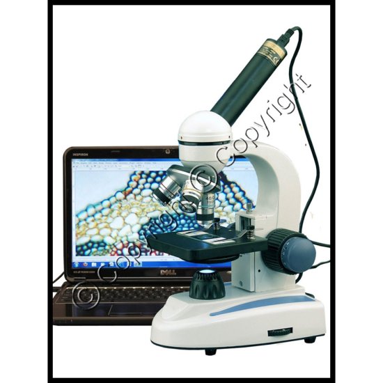 (image for) LED Student Compound Microscope w/ USB Digital Imager 40X-1000X